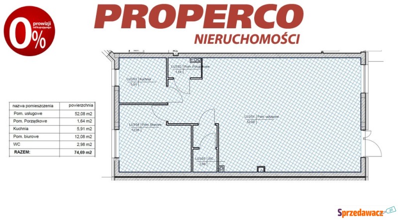 Lokal usługowy, 74m2, parter,...