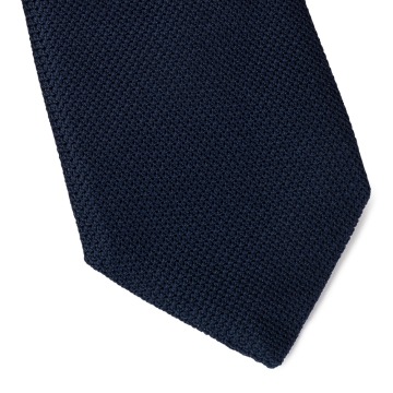 Elegancki granatowy krawat VAN THORN z grenadyny 