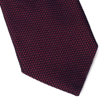 Elegancki bordowo - granatowy krawat VAN THORN z grenadyny 