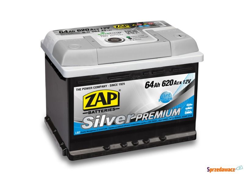 Akumulator 64Ah 620A Zap Silver...