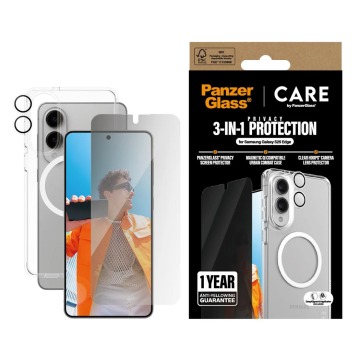 Zestaw ochronny PanzerGlass Care Flagship 3w1 etui + szkło prywatyzujące + szkło na aparat do Galaxy