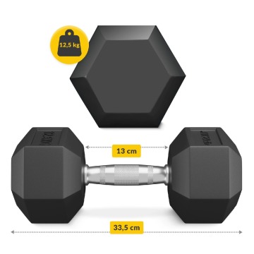 Hantla Hexagonalna Vivo 12,5 kg - Hantle, sztangi, ciężarki - Śrem - zdjęcie 2