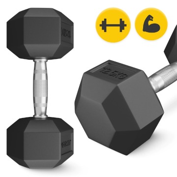 Hantla Hexagonalna Vivo 12,5 kg - Hantle, sztangi, ciężarki - Śrem - zdjęcie 3