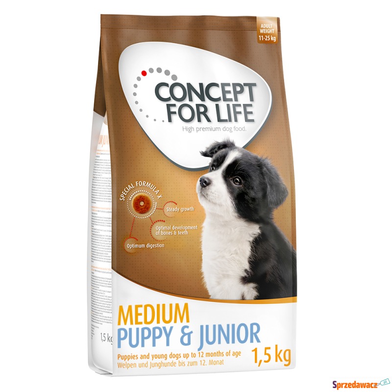 Concept for Life Medium Puppy & Junior - 4 x 1,5... - Karmy dla psów - Konin