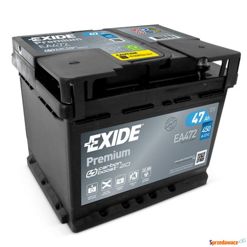 Akumulator 47Ah 450A Exide Premium  ea472 Prawy... - Akumulatory - Leszno