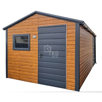 Schowek domek ogrodowy 3x4m + wiata 1m Drzwi okno rynny dach TKD255