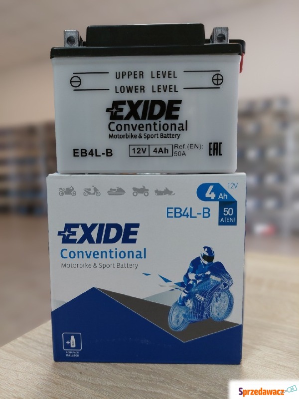 Akumulator 4Ah 50A Motocyklowy exide  eb4L-b -... - Układ elektryczny - Opole