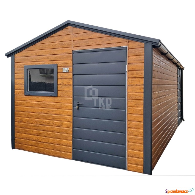 Schowek domek ogrodowy 3x4m + wiata 1m Drzwi okno... - Altany, domki, namioty - Konin
