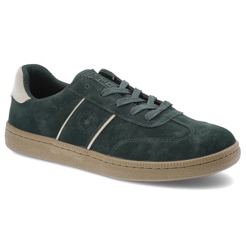 Sneakersy unisex Big Star, płaskie ze skóry ekologicznej z okrągłym noskiem i sznurowane, zielone, S