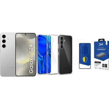 Smartfon Samsung Galaxy S24 5G 8/256GB Szary (SM-S921BZA) + FlexibleGlass + Etui Clear Case