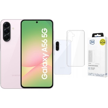 Smartfon Samsung Galaxy A56 5G 8/256GB Różowy (SM-A566BLICEUE) + Etui Clear Case