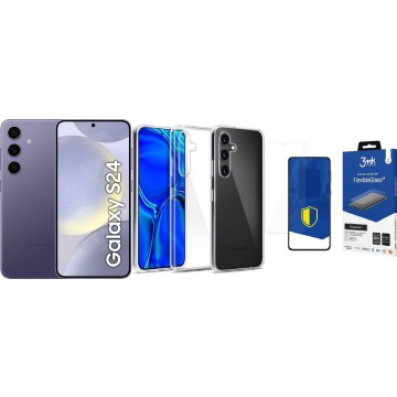 Smartfon Samsung Galaxy S24 5G 8/256GB Fioletowy (SM-S921BZV) + FlexibleGlass + Etui Clear Case