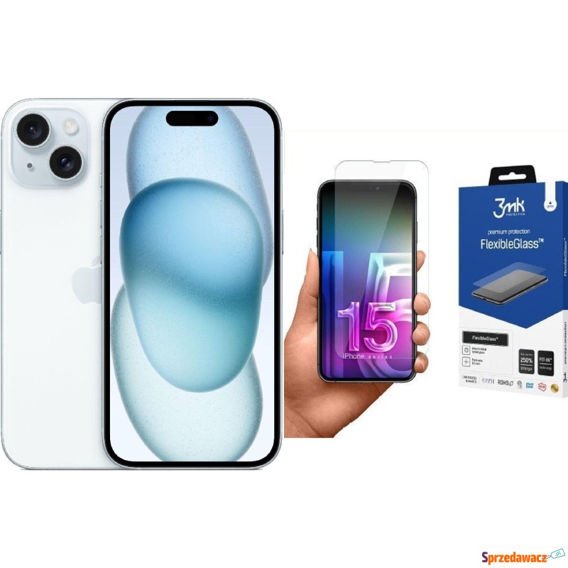 Smartfon Apple iPhone 15 128GB Blue (MTP43) +... - Smartfony - Słupsk