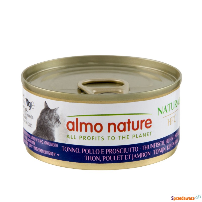 Almo Nature 6 x 70 g - Tuńczyk, kurczak i szynka - Karmy dla kotów - Siedlce