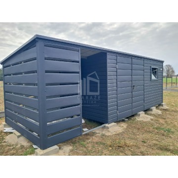 Schowek domek ogrodowy 4,5x2,5m + wiata 2m brama... - Altany, domki, namioty - Toruń - zdjęcie 2