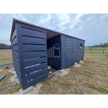 Schowek domek ogrodowy 4,5x2,5m + wiata 2m brama... - Altany, domki, namioty - Toruń - zdjęcie 4