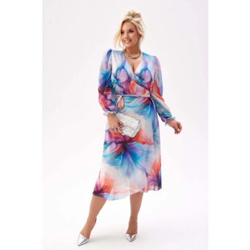 Elegancka szyfonowa sukienka Aquarella - lekkość, elegancja i artystyczny styl PLUS SIZE XXL