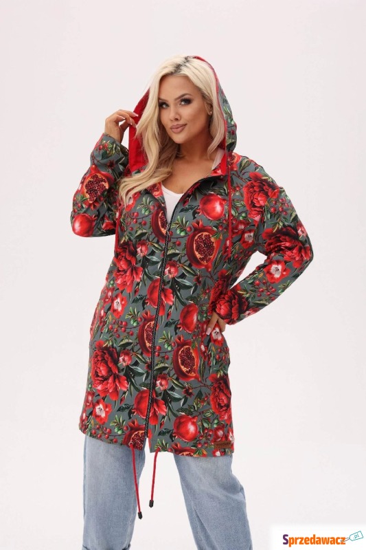 Bluza z kapturem Granada - print w owoce granatu... - Tuniki i bluzy damskie - Suwałki