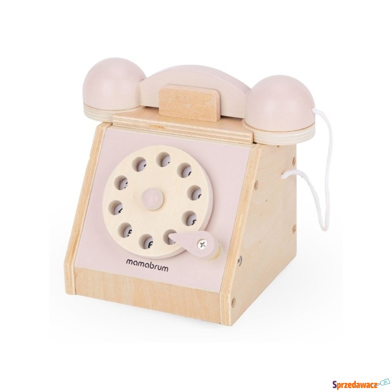 Drewniany telefon retro - pastelowy...