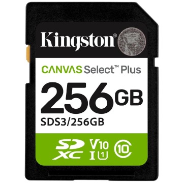 Kingston SDXC Canvas Select Plus Gen3 256GB 150R Class 10 UHS-I