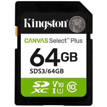 Kingston SDXC Canvas Select Plus Gen3 64GB 100R Class 10 UHS-I
