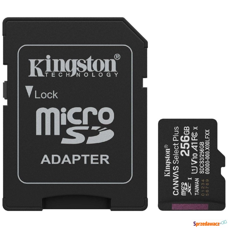 Kingston microSDXC Canvas Select Plus Gen3 256GB... - Karty pamięci, czytniki,... - Opole