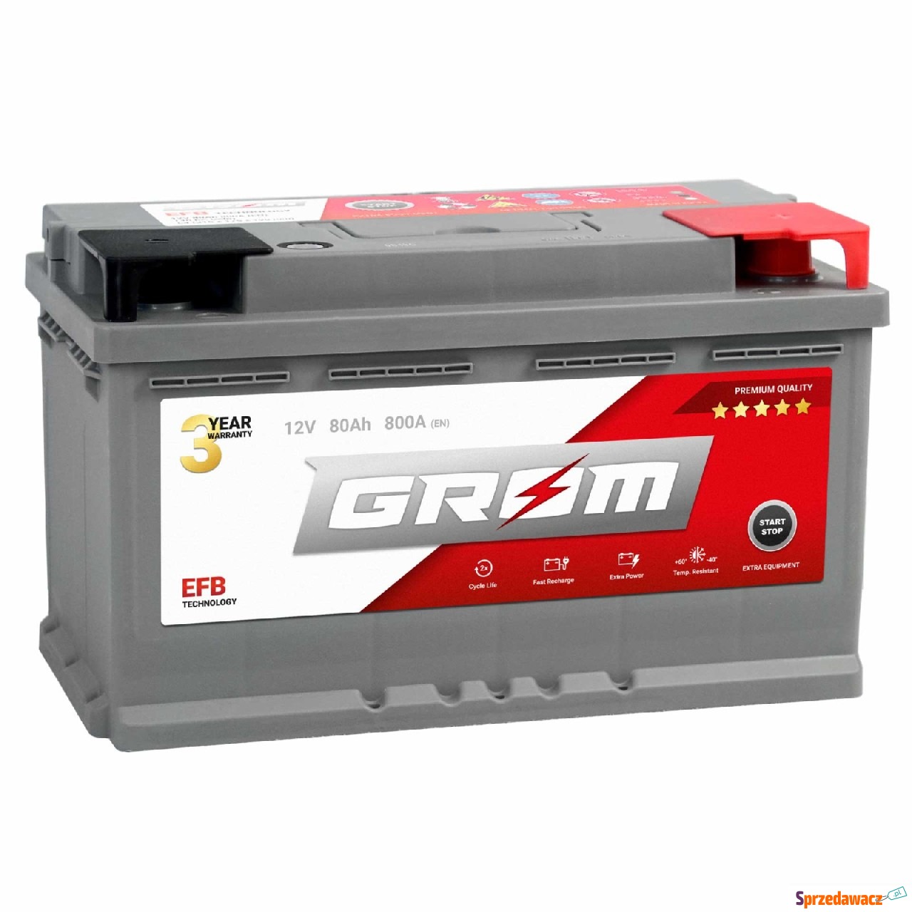 Akumulator 80Ah 800A Grom efb...