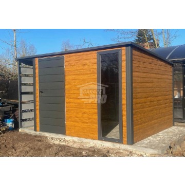 Schowek domek ogrodowy 3,5x3m + wiata 0,7m drzwi... - Altany, domki, namioty - Jastrowie - zdjęcie 3
