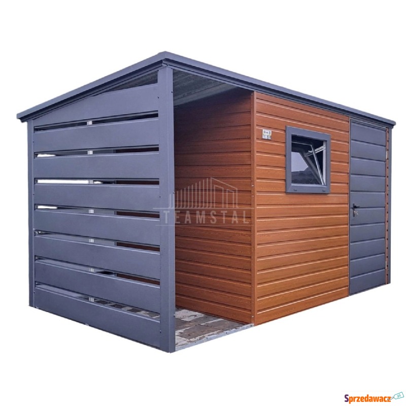 Schowek domek ogrodowy 2,5x2m + wiata 0,5m drzwi... - Altany, domki, namioty - Pabianice