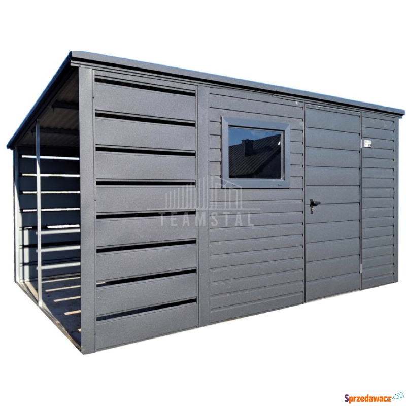 Schowek domek ogrodowy 2,5x2m + wiata 1m drzwi... - Altany, domki, namioty - Katowice