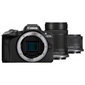 Canon EOS R50 + RF-S 18-45mm IS STM + RF-S 55-210mm IS STM Czarny