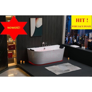Wanna z hydromasażem EBX-802 B prostokątna 170cmx80cmx61cm dysze obrotowe, pilot