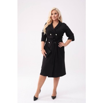 Elegancka czarna żakietowa sukienka Mariposa z ołówkowym dołem PLUS SIZE XXL OVERSIZE JESIEŃ
