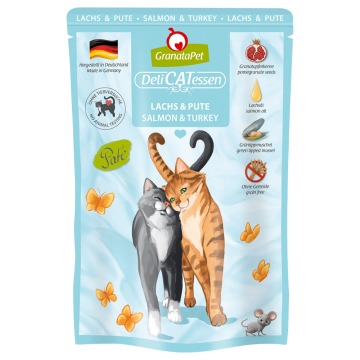 GranataPet DeliCatessen, 12 x 85 g - Łosoś z indykiem