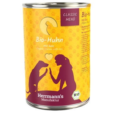 Herrmann's Classic Menu / Bio-Menu, 6 x 400 g - Biokurczak z bioryżem