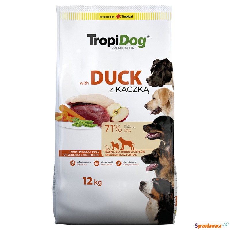 Tropidog Premium Adult Medium & Large, kaczka... - Karmy dla psów - Koszalin