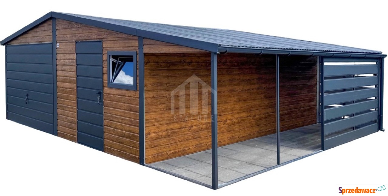 Garaż blaszany 6,5x6m + wiata...