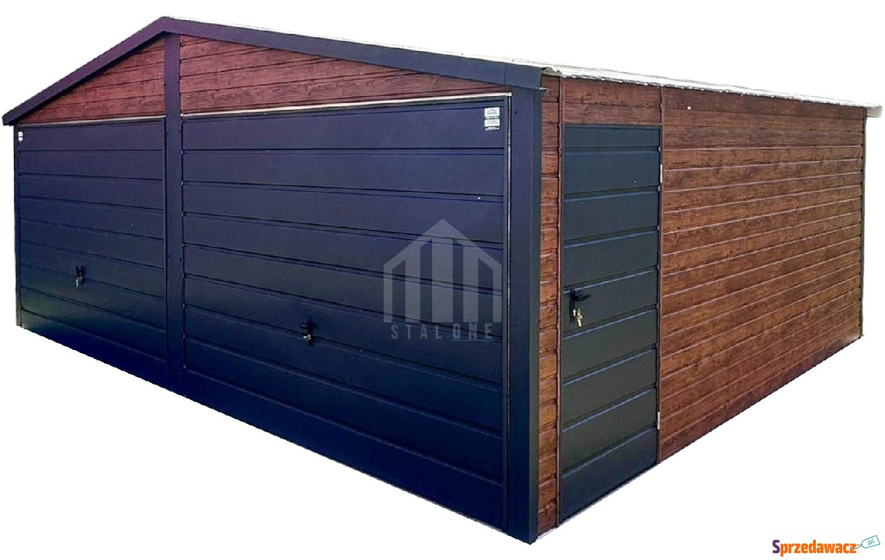 Garaż blaszany 6x4m - 2x brama...