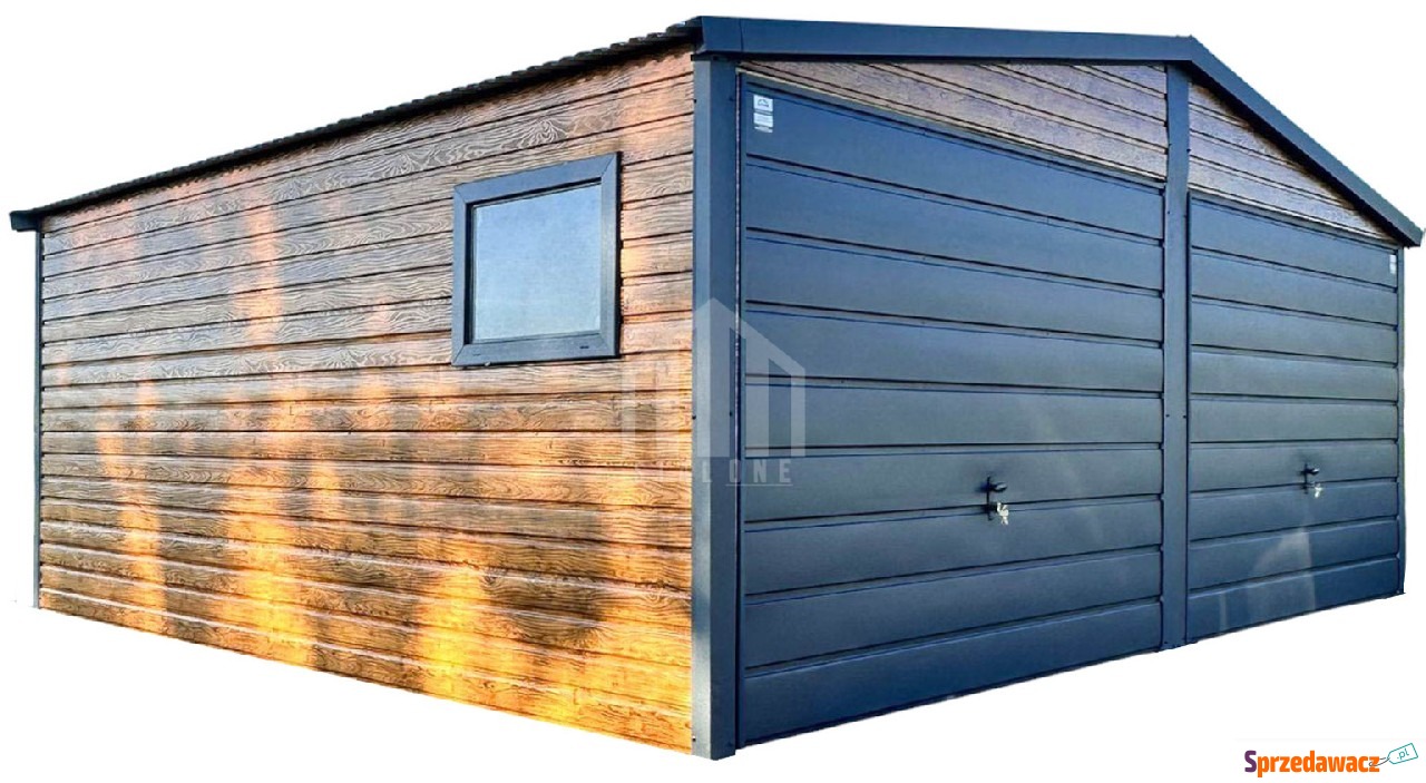 Garaż blaszany 6x5m - 2x brama...