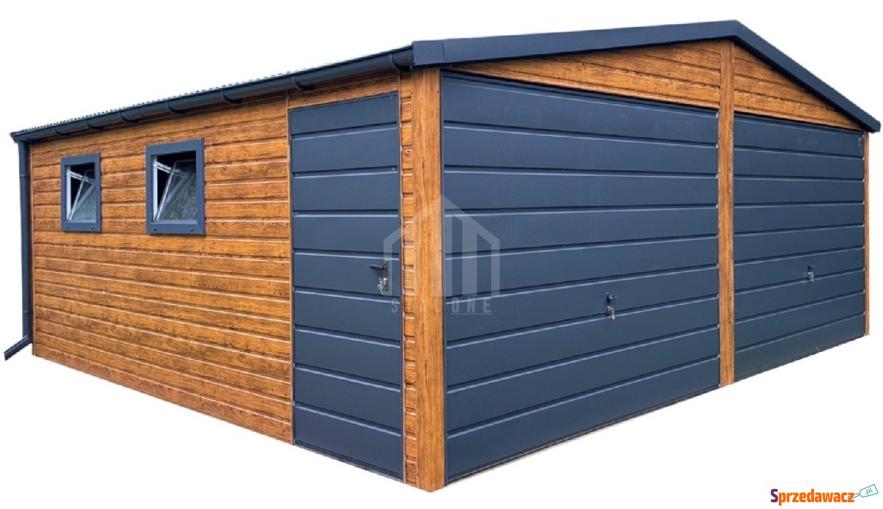 Garaż blaszany 6x5m - 2x brama...