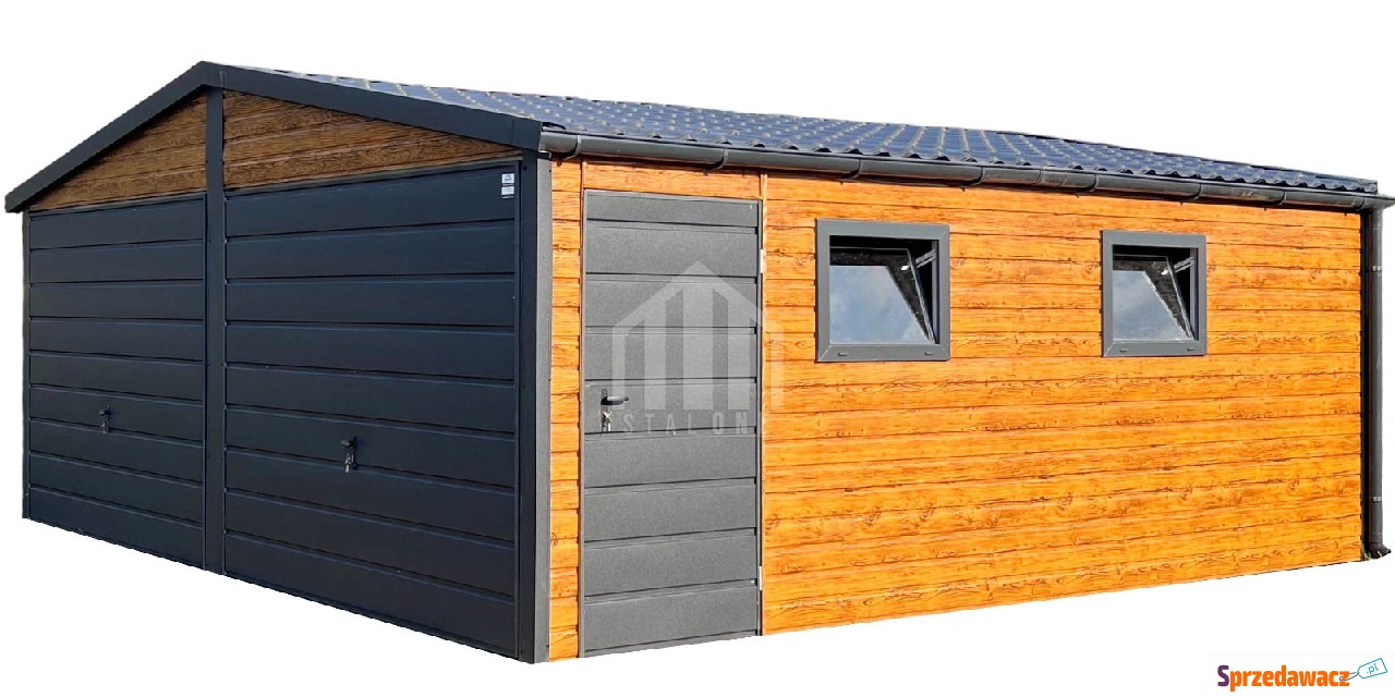 Garaż blaszany 6x5m - 2x brama...