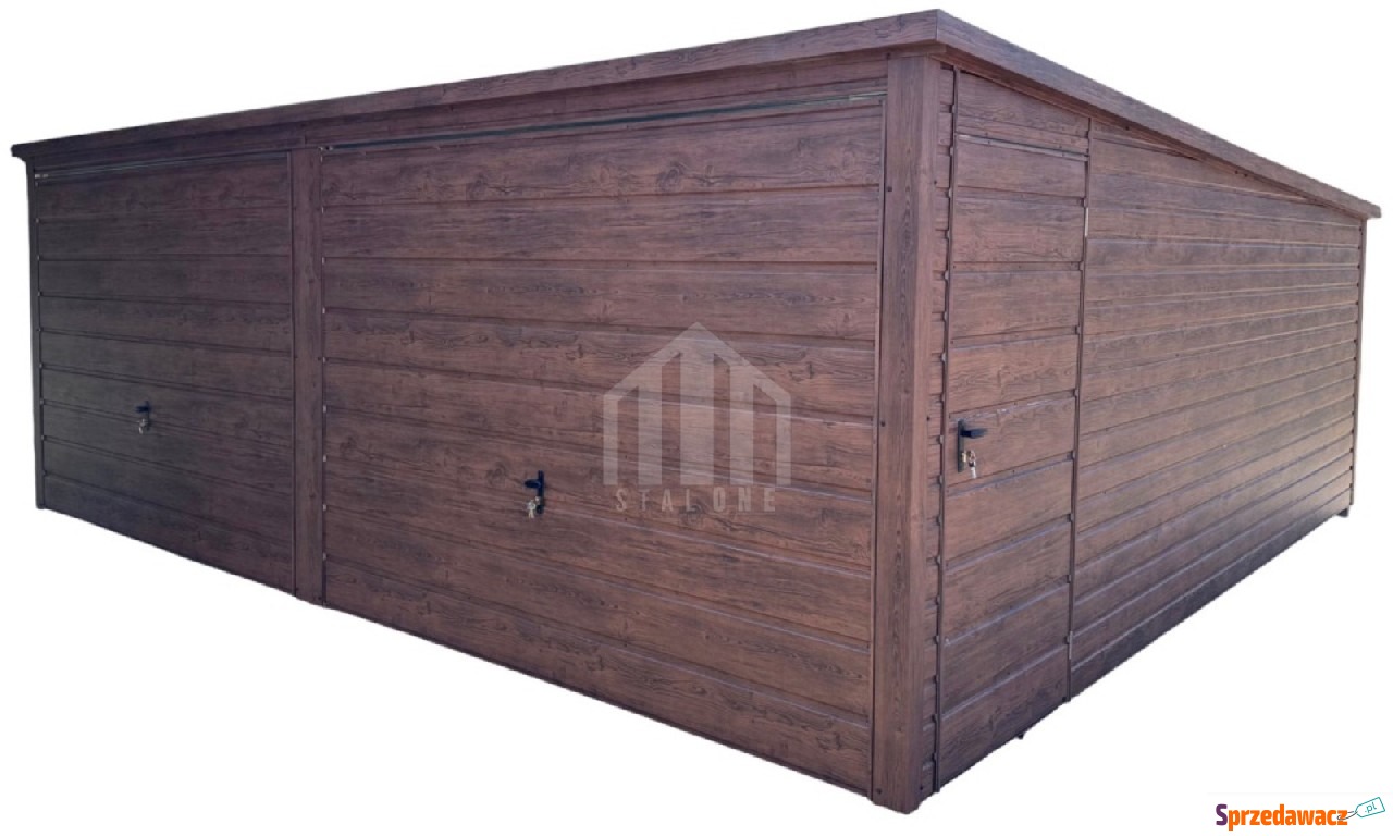 Garaż blaszany 6x5m - 2x brama...