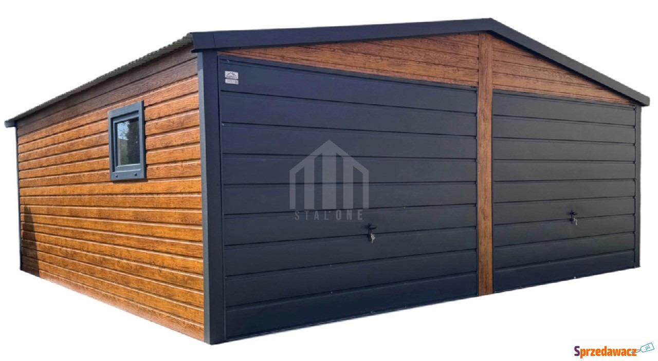 Garaż blaszany 6x5m - 2x brama...