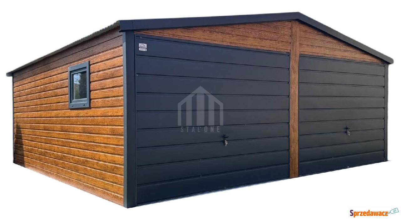 Garaż blaszany 6x6m - 2x brama...