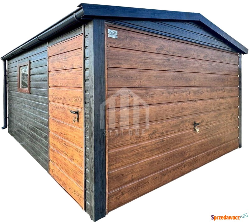 Garaż blaszany 3x4m - brama uchylna - drzwi -... - Garaże i wiaty - Malbork