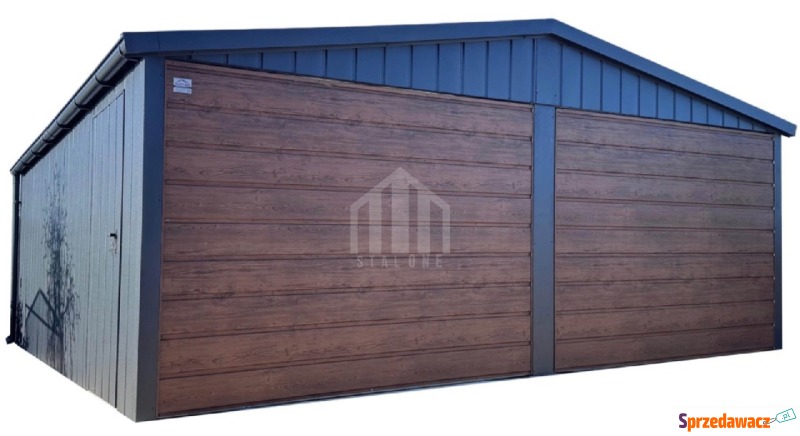 Garaż blaszany 6x5,8m - 2x brama uchylna - drzwi... - Garaże i wiaty - Mysłowice