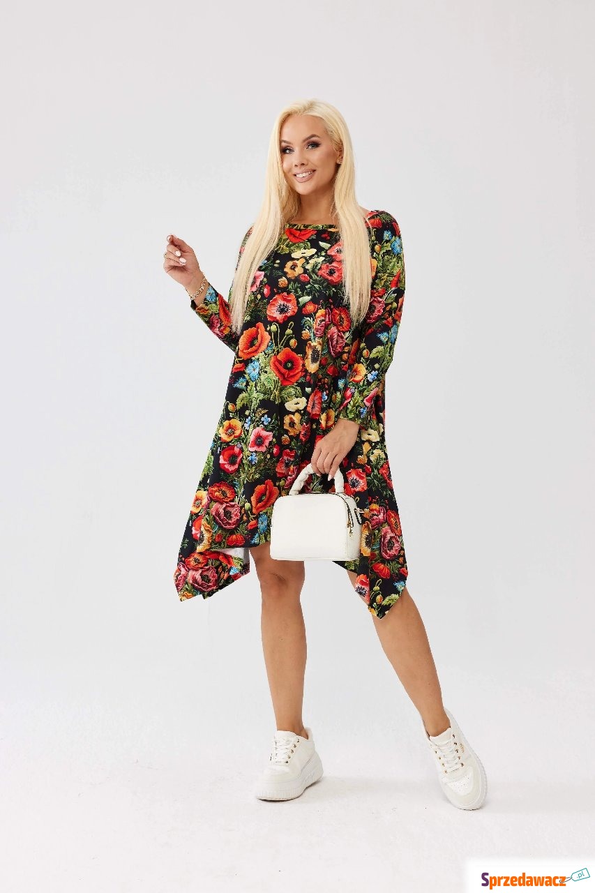 Asymetryczna tunika w maki OVERSIZE...