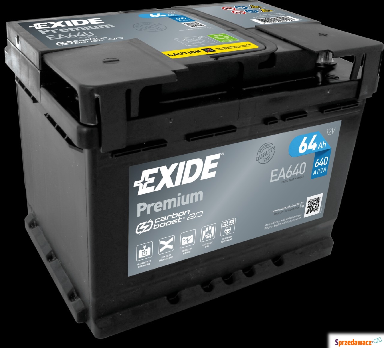 Akumulator 64Ah 640A EA640 Exide...