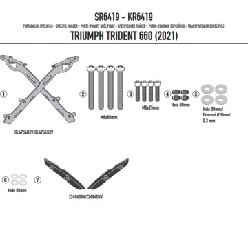 GIVI GIVI STELAŻ KUFRA CENTRALNEGO TRIUMPH Rident