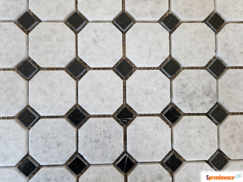 Mozaika Marmurowa Cristal White/Nero Marquina... - Płytki podłogowe - Przemyśl
